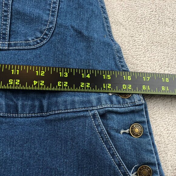 Womens Denim Bib Overalls Large Blue Casual Y2K Straight Leg Classic Cotton - Picture 4 of 11